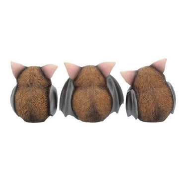 Three Wise Bats Figurine Set